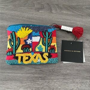 NWT America & Beyond Vibrant Beaded Texas Wristlet
